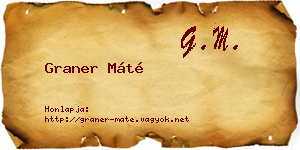 Graner Máté névjegykártya